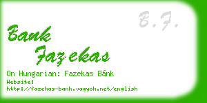bank fazekas business card