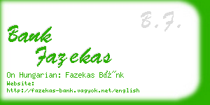 bank fazekas business card